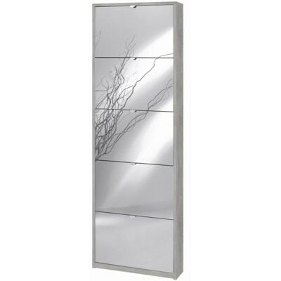 Armario de zapatos moderno Sarmog - 5 puertas con espejo - Ahorro de espacio Armario de zapatos moderno Sarmog - 5 puertas con espejo - Ahorro de espacio
