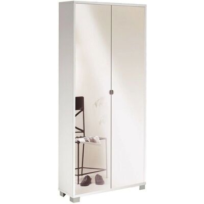 Mueble de almacenamiento multiusos blanco con puertas de espejo - Tipo de producto Mueble de almacenamiento multiusos blanco con puertas de espejo - Tipo de producto