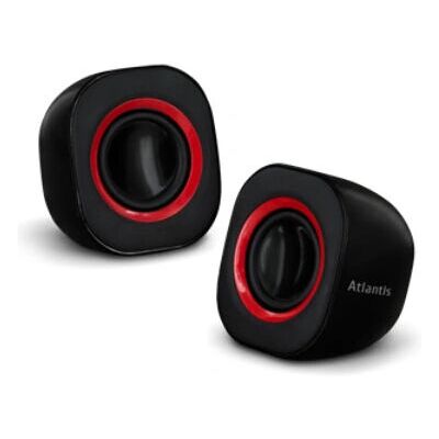 Atlantis Land SoundPower 410 - Stereo-Lautsprecher - 5W - Schwarz & Rot Atlantis Land SoundPower 410 - Stereo-Lautsprecher - 5W - Schwarz & Rot