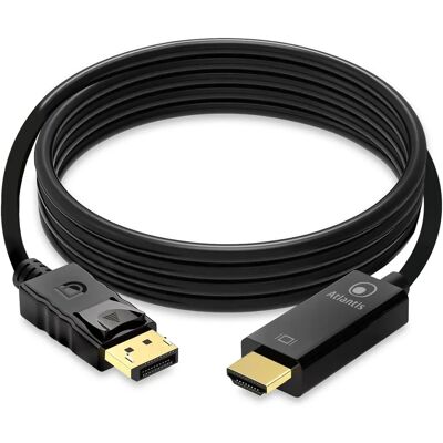 Atlantis Land A04-DP_HDMI-18 Video Cable Adapter - 1.8m DisplayPort HDMI Nero Atlantis Land A04-DP_HDMI-18 Video Cable Adapter - 1.8m DisplayPort HDMI Nero