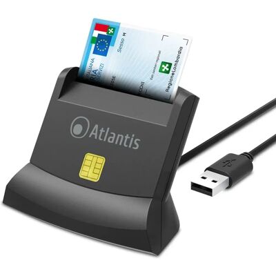 Atlantis Land P005-SmartcrV-U - Smart Card Reader - Zwart Atlantis Land P005-SmartcrV-U - Smart Card Reader - Zwart