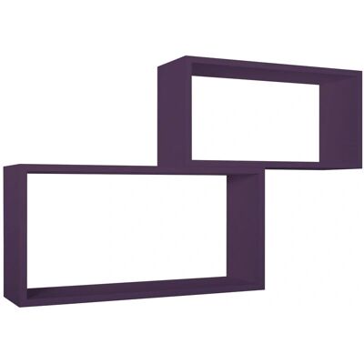 AHD AMAZING HOME DESIGN - Conjunto de 2 estantes de pared rectangulares - Violeta AHD AMAZING HOME DESIGN - Conjunto de 2 estantes de pared rectangulares - Violeta