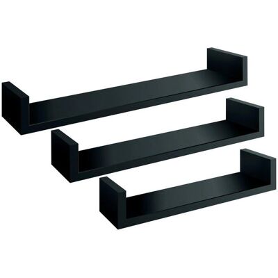 Conjunto de Estantes de Pared AHD AMAZING HOME DESIGN - Negro Moderno Conjunto de Estantes de Pared AHD AMAZING HOME DESIGN - Negro Moderno