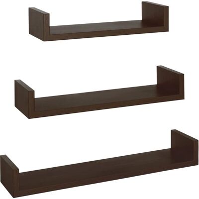 AHD Wenge Ensemble de 3 Étagères Modernes Italiennes - Publicité AHD Wenge Ensemble de 3 Étagères Modernes Italiennes - Publicité