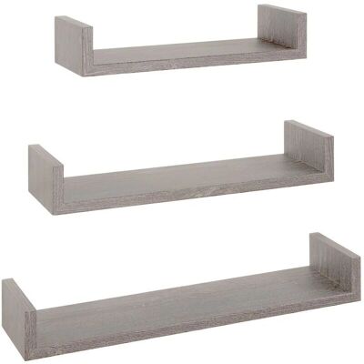 AHD Amazing Home Design Graue Eiche Wandregale Set aus 3 AHD Amazing Home Design Graue Eiche Wandregale Set aus 3