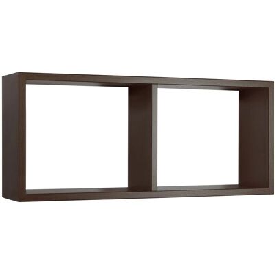 Estante de pared rectangular Wenge - Morgana - 2 compartimentos Estante de pared rectangular Wenge - Morgana - 2 compartimentos