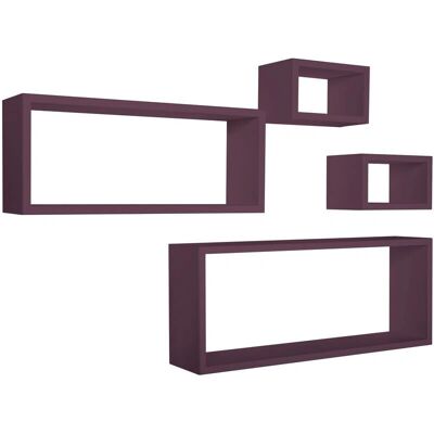 MODULARREDO Estantes de Pared Merlino - Conjunto de 4, Violeta, Versátiles y Made in Italy MODULARREDO Estantes de Pared Merlino - Conjunto de 4, Violeta, Versátiles y Made in Italy
