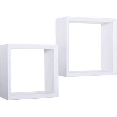 MODULARREDO Ginevra Étagères murales - Cubiques, Blanc, 2 pièces - Publicité MODULARREDO Ginevra Étagères murales - Cubiques, Blanc, 2 pièces - Publicité