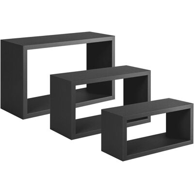 AHD Étagères Murales Ensemble de 3 - Design Rectangulaire Moderne - Publicité AHD Étagères Murales Ensemble de 3 - Design Rectangulaire Moderne - Publicité