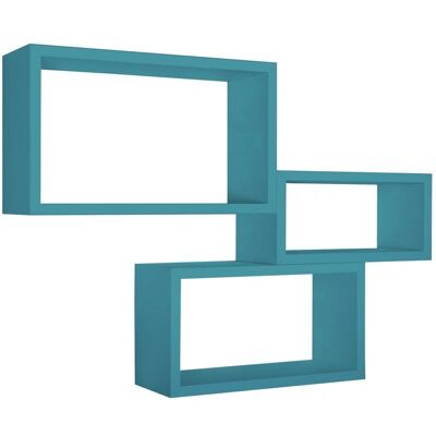 MODULARREDO Trittico Ensemble de 3 étagères murales - Bleu - Rectangulaire - Publicité MODULARREDO Trittico Ensemble de 3 étagères murales - Bleu - Rectangulaire - Publicité