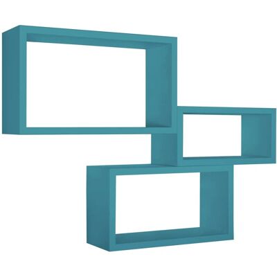 MODULARREDO Trittico Juego de 3 estantes de pared - Azul - Rectangular MODULARREDO Trittico Juego de 3 estantes de pared - Azul - Rectangular