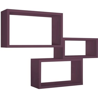 MODULARREDO Trittico Estantes de Pared - Violeta Melanzana MODULARREDO Trittico Estantes de Pared - Violeta Melanzana