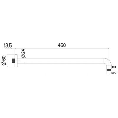 Sturotec Eco-Line Brausearm - Wandmontage 45 cm Sturotec Eco-Line Brausearm - Wandmontage 45 cm