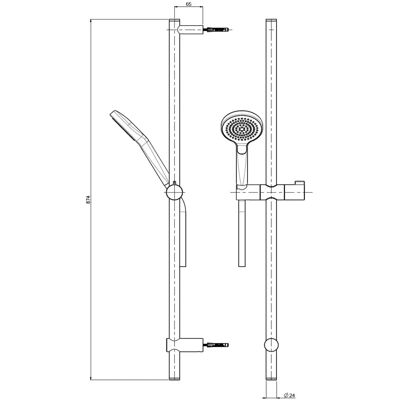 Megabad Profi Collection House douchegarnituur rond met handdouche - doucheset Megabad Profi Collection House douchegarnituur rond met handdouche - doucheset
