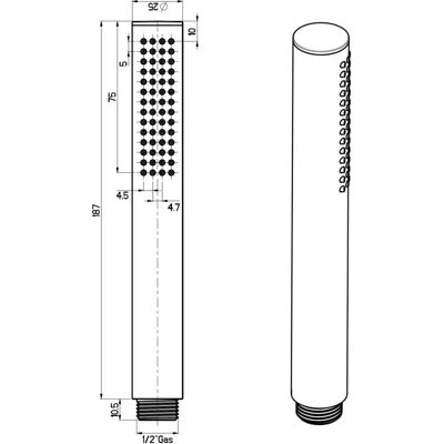 Megabad Profi Collection House Stabhandbrause - Hand Shower Megabad Profi Collection House Stabhandbrause - Hand Shower