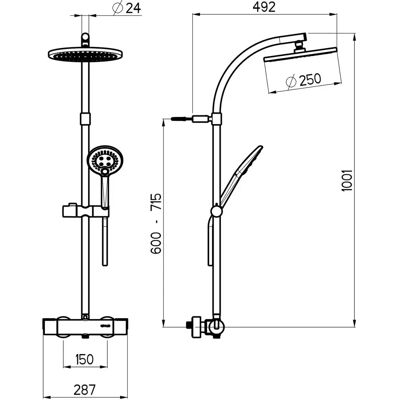 Sturotec Eco-Line Duschsystem - Rund, Thermostat, 6 l/min Sturotec Eco-Line Duschsystem - Rund, Thermostat, 6 l/min