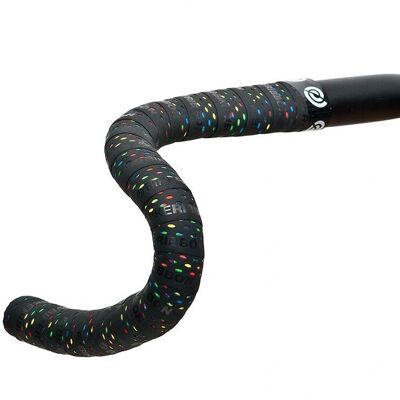 Ruban de guidon Bike Ribbon Drops - Double Couche Noir/Multicolore - Publicité Ruban de guidon Bike Ribbon Drops - Double Couche Noir/Multicolore - Publicité