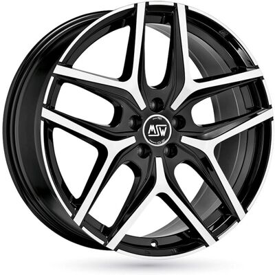 Cerchio in lega MSW 40 - 7.5x19 - 5x108 - Nero lucido, Polished completo - Ruota leggera Cerchio in lega MSW 40 - 7.5x19 - 5x108 - Nero lucido, Polished completo - Ruota leggera
