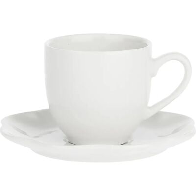 La Porcellana Bianca Zestaw 6 filiżanek do kawy ze spodkiem - Biały, 85 ml La Porcellana Bianca Zestaw 6 filiżanek do kawy ze spodkiem - Biały, 85 ml