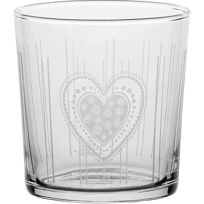 La Porcellana Bianca Set mit 6 dicken Gläsern Babila Heart - Transparent 350 ml La Porcellana Bianca Set mit 6 dicken Gläsern Babila Heart - Transparent 350 ml