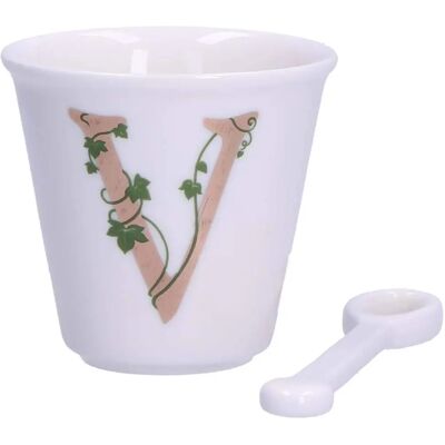 La Porcellana Bianca - Tasse V motif avec cuillère - 75ml La Porcellana Bianca - Tasse V motif avec cuillère - 75ml