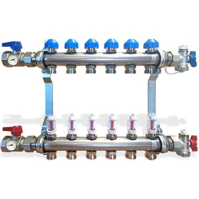 TIEMME - Collettore di distribuzione senza bypass 6 vie TIEMME - Collettore di distribuzione senza bypass 6 vie