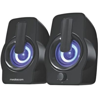 Altoparlanti attivi Mediacom Media Sound 2.0 A50 con LED RGB Altoparlanti attivi Mediacom Media Sound 2.0 A50 con LED RGB