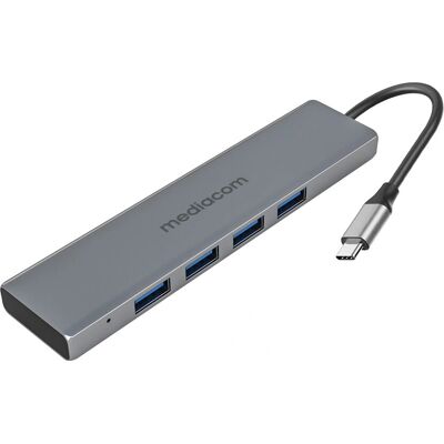 Mediacom MD-C301 Hub USB Aluminium 4 Ports - Publicité Mediacom MD-C301 Hub USB Aluminium 4 Ports - Publicité