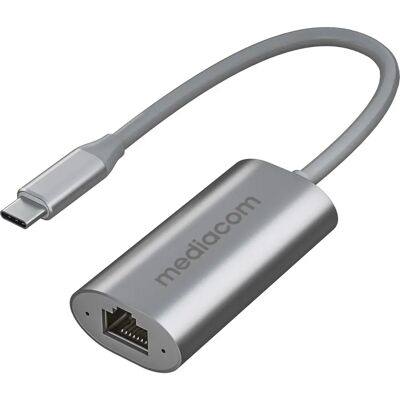 Adaptateur Ethernet USB-C Mediacom MD-C323 - 1000 Mbit/s - Publicité Adaptateur Ethernet USB-C Mediacom MD-C323 - 1000 Mbit/s - Publicité