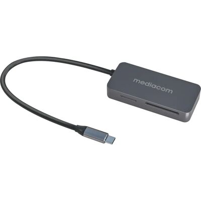 Lecteur de cartes Mediacom MD-S405 Aluminium USB 3.2 Type-C - Publicité Lecteur de cartes Mediacom MD-S405 Aluminium USB 3.2 Type-C - Publicité