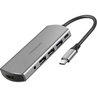 Mediacom MD-C309 Docking Station alluminio USB 3.2 Gen 1 4K HDMI Mediacom MD-C309 Docking Station alluminio USB 3.2 Gen 1 4K HDMI