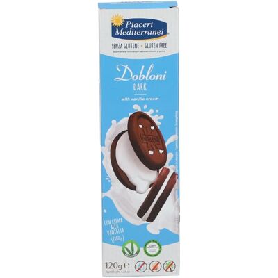 Eurospital Dobloni Biscotti Scuri - Senza glutine con crema alla vaniglia e cacao Eurospital Dobloni Biscotti Scuri - Senza glutine con crema alla vaniglia e cacao