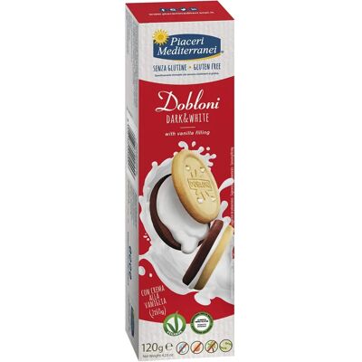 Biscotti Dobloni senza glutine - Crema alla vaniglia 120g Biscotti Dobloni senza glutine - Crema alla vaniglia 120g