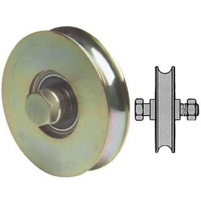 Rueda para canceles Comunello - Modelo 310 - Acero, Diámetro 100mm, Ranura en U semicurvada - Tipo de cancela Rueda para canceles Comunello - Modelo 310 - Acero, Diámetro 100mm, Ranura en U semicurvada - Tipo de cancela