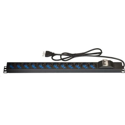 Link Accessori LK10057 Rack-Steckdosenleiste - 12 Steckdosen, Schwarz, 1,75m Link Accessori LK10057 Rack-Steckdosenleiste - 12 Steckdosen, Schwarz, 1,75m