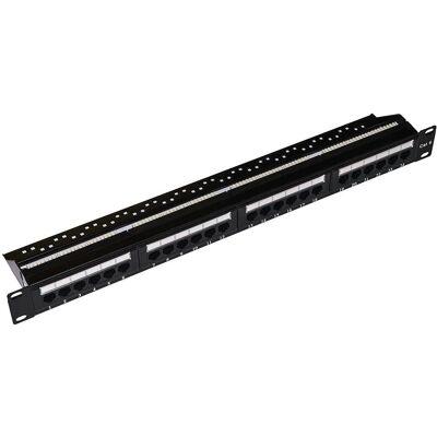 LINK Panneau Patch 19" non blindé 24 ports catégorie 6 noir - Publicité LINK Panneau Patch 19" non blindé 24 ports catégorie 6 noir - Publicité