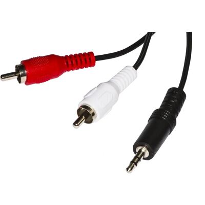 Kabel audio stereo Link Accessori LKC3518 - 1,8m, 3,5mm i RCA, Czarny Kabel audio stereo Link Accessori LKC3518 - 1,8m, 3,5mm i RCA, Czarny