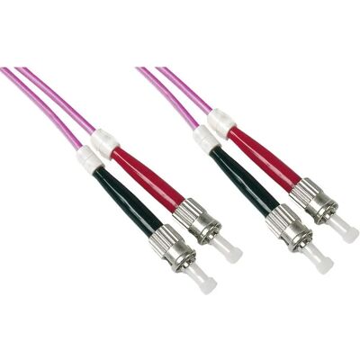 OM4 multimode glasvezelkabel - 5m, Violet, St/ST connectoren - Datatransfer OM4 multimode glasvezelkabel - 5m, Violet, St/ST connectoren - Datatransfer