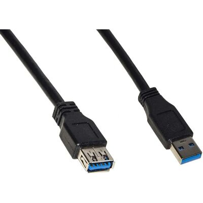 Általános USB 3.0 hosszabbító kábel - Árnyékolt, 5Gbps, Nikkelbevonatú, Fekete Általános USB 3.0 hosszabbító kábel - Árnyékolt, 5Gbps, Nikkelbevonatú, Fekete