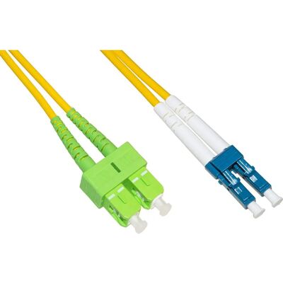 Fiberoptisk kabel - OS2 Monomodul Duplex LC/SC - Gul - 9/125 mikron - Inomhusbruk Fiberoptisk kabel - OS2 Monomodul Duplex LC/SC - Gul - 9/125 mikron - Inomhusbruk