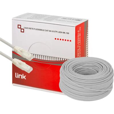 Link Grå Cat6A UTP Nätverkskabel 100m Link Grå Cat6A UTP Nätverkskabel 100m
