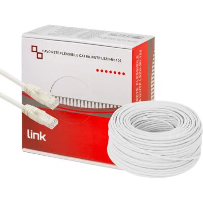 Bobina di cavo di rete Cat6A Bianca LINK Bobina di cavo di rete Cat6A Bianca LINK