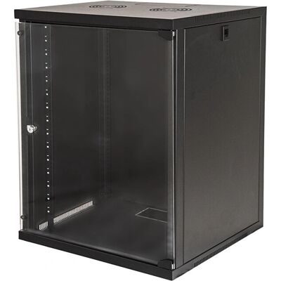 Link Accessori LK1918U66N Wandmontage-Schrank 18U Schwarz Link Accessori LK1918U66N Wandmontage-Schrank 18U Schwarz