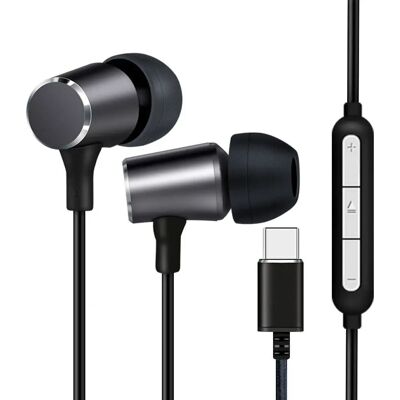 LINK Auriculares con micrófono y control de volumen con conector USB-C - Auriculares LINK Auriculares con micrófono y control de volumen con conector USB-C - Auriculares