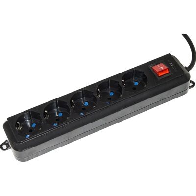 Emmegi LKMP05LN Rallonge - 5 prises, câble 1,5m, noir Emmegi LKMP05LN Rallonge - 5 prises, câble 1,5m, noir