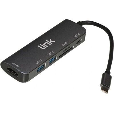 Link Station d'accueil USB-C 6 Ports HDMI 4K Lecteur de cartes - Publicité Link Station d'accueil USB-C 6 Ports HDMI 4K Lecteur de cartes - Publicité