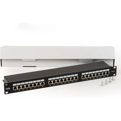 Merk Model - 24-poorts afgeschermd Cat 6 patchpaneel - Netwerkapparatuur Merk Model - 24-poorts afgeschermd Cat 6 patchpaneel - Netwerkapparatuur
