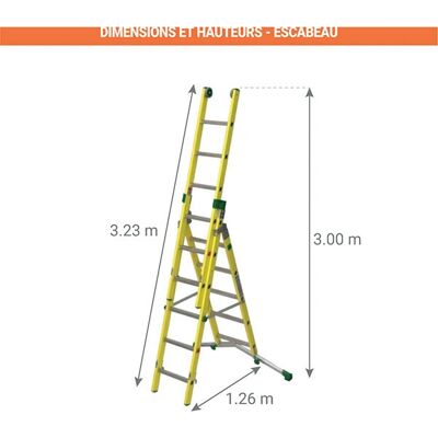 MATISÈRE - Scala isolante componibile 3 elementi in vetroresina - 3-element - Ladder MATISÈRE - Scala isolante componibile 3 elementi in vetroresina - 3-element - Ladder