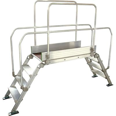 Pasarela de aluminio kaiserkraft - 200 kg, 4 peldaños, 1200 x 530 mm Pasarela de aluminio kaiserkraft - 200 kg, 4 peldaños, 1200 x 530 mm