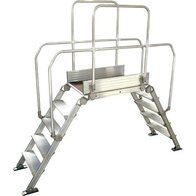 kaiserkraft Pasarela de aluminio con escalera - 200kg máx - 900x530mm kaiserkraft Pasarela de aluminio con escalera - 200kg máx - 900x530mm